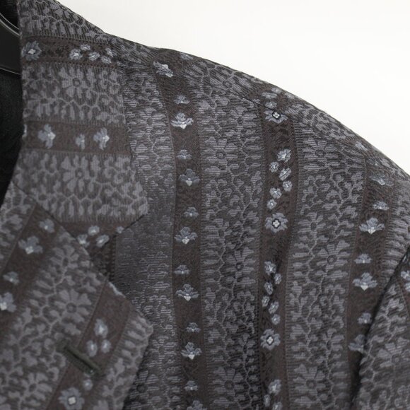 Favourbrook Sport coat Men's 46 Two Button Single Breasted Floral Silk striped - Picture 3 of 16